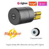 Tuya Zigbee Optional Smart Remote Control Automatic EU Cylinder Lock Airbnk M501 Big Motor Power Fingerprint Password Lock