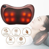 US Plug 8 Head Vehicle-mounted Shoulder Neck Waist Back Cervical Massager Whole Body Heating Shiatsu kneading Massage Pillow