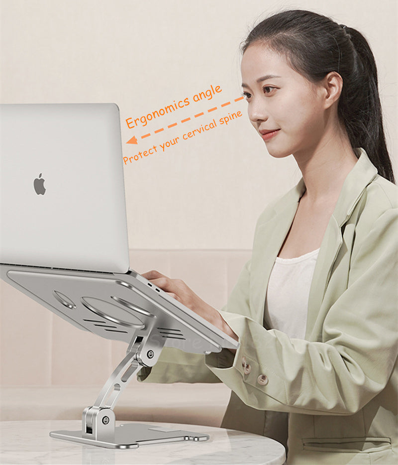 Aluminum Laptop Riser Stand Dual Axis Design Height/Angle Adjustable N ...