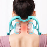 Cervical Spine Massager Swan Shape Six-wheel Clamping Neck Massager Roller Pressing Manual Kneading Household Health Care Tools