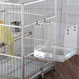 Bird Bath for Cage Portable Transparent Bird Tube Shower Box with Hooks No-Leakage Design for Budgerigar/Parakeet/Parrot