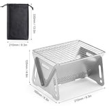 Camping Wood Burning Stove with Grill Plate Outdoor Portable Folding Stainless Steel Backpacking Cooking Stove