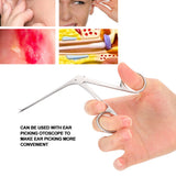 Ear Nose Cleaner Pliers Pick Otoscope Endoscope Earwax Remover Ear Forceps Stainless Steel Aural Forceps Earpick Tweezer Clip