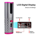 Cordless Automatic Rotating Hair Curler USB Rechargeable Curling Iron LCD Display Temperature Adjustable Hair Curler RollersTool