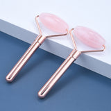 Genuine Rose Quartz Jade Roller Crystal Gemstone Therapeutic Massage Firming Facial Skin Remove Puffy Smooth Wrinkles Lift Tool