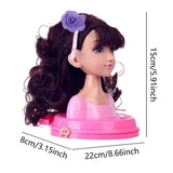 Styling Head Doll Kids Dolls Styling Head Makeup Comb Hair Toy Doll Set Pretend Play Princess Dressing Play Toys Makeup Learning