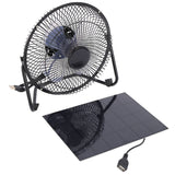 HAEGER-Black Solar Panel Powered +USB 5W metal Fan 8Inch Cooling Ventilation Car Cooling Fan for Outdoor Traveling Fishing Home
