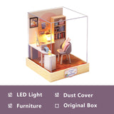 Mini Doll House Casa Free Dust Cover Diy Wooden Doll House Miniatures Kit Dollhouse Furniture Accessories Toys for Children Gift