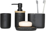 Bathroom Accessories Set - 4-Piece Bathroom Gift Set with Soap Dispenser, Glass, Soap Dish, Home Toothbrush Holder (White)