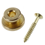 2Pcs Golden Strap Button with Mounting Screw with 6Pcs Wood Guitar Pins Rosewood Strings Pegs Slotted Endpin