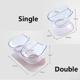 Cat Food Bowl Double single Transparent AS Material Non-slip Food Bowl With Protection Cervical Transparent protect cat neck