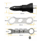 7Pcs/Set Electric Nut Riveting Cordless Riveting Drill Adaptor Insert Nut Tool with Wrench&Nuts 2.4- 4.8 Rivet Gun Tools Kit