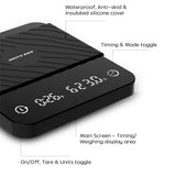 Smart Digital Coffee With Timer Mini Black Electronic Scale Built-in Auto Timer Pour Over Espresso Kitchen Scales USB 0.1g/2kg