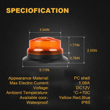 CARCTR 9-30V Emergency Strobe Warning Beacon Light Led Rotating Flashing Yellow with Magnetic Tractor Warning Light Accessories