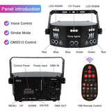 ALIEN 15 EYE RGB Disco DJ Beam Laser Light Projector DMX Remote Strobe Stage Lighting Effect Xmas Party Holiday Halloween Lights
