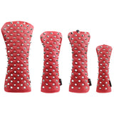 1 Pcs Golf Headcovers Rivets PU Leather For Driver Fairway  #3 #5 Hybrids Putter Black White Red