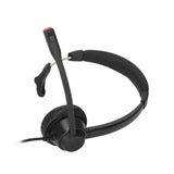 Single Ear Telephone Headset Noise Reduction Volume Adjustment Mute USB Business Headphone with Mic for Home Office Call Center