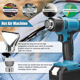 Cordless Handheld Hot Air Machine Lithium Rechargeable Heating Equipment Temperatures Adjustable Power Tool with 2 Nozzles
