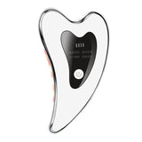 Electric Heated Vibrating Facial Massager Gua Sha Board Red Blue Light Therapy Scraping Plate Face Lifting Slimming