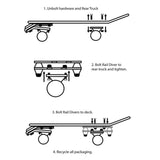 Surf And Rail Adapter Surfskate Truck Fits Any Board , Whole Set 6.25Inch Trucks,C7- + Rear Truck - Rail Adapter