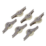 6Pcs White Doors Window Single Nylon Sliding Roller Pulley Wheel 62Mm Length &amp; 2 Pcs Nylon Single Axle Sliding Door Roller Windo