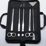 5pcs/set Aquarium Cleaning Tools Kit Tweezers Scissors For Live Plants Grass Stainless Steel Prune Tool Fish Aquatic Supplies