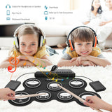 SOLO SD-50 Portable Electronic Drum set Drum Pad Digital Silicone Roll-Up Drum Kit with 9 pads 2 pedals for Children Beginners