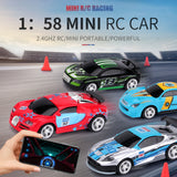 NY 1:58 Mini RC Car Battery Operated Racing Car Cans Package Machine Drift-buggy Bluetooth Radio Controlled Toy Gift for Kids