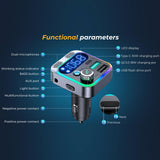Car FM transmitter Bluetooth 5.0 48W QC Fast Charger Mp3 Player PD USB Car Radio Car Handfree Bluetooth Receiver FM Modulator