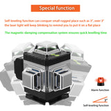 16 Lines Laser Level 3°Self-leveling Leveling Tool Omnidirectional Ground and Wall Sticker with Vertical Horizontal Oblique Line