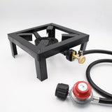 Portable Propane Stove Single Burner with Gas Premium Hose, Detachable Legs for Backyard Kitchen Camping Grill Hiking Cooking