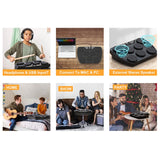 Quality Electronic Drum Compact Size USB Foldable Silicon Drums Set Digital Drum Kit 7-In-1 Portable Electronic Drum Kit US Plug