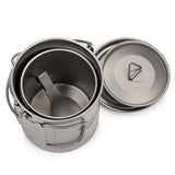 Aomiun Titanium 750ml Pot Water Cup Mug with Lid Camping Outdoor Pot Cup Folding Spork for Outdoor Camping Hiking Backpacking