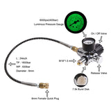 24Inch PCP Scuba Charging Valve Air Filling Station Refill Adapter With 400Bar 6000Psi Gauge With M18X1.5 Threads