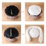 Removable Donut Dog Bed Plush Pet Kennel Round Cat Bed Winter Warm Sleeping Beds Lounger House for Medium Large Dogs Washable