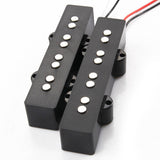 2 Pieces Magnet Open Pickup Set for 4-string JB Jazz BASS Guitar Black
