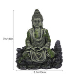 Rockery Stone Statue Resin Decorative Rockery Stone Statue Fish Tank Buddha Sitting Statue Aquarium Decor Reptiles Tank Ornament