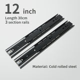 Metal Black buffer mute drawer slide track soft close drawer guide rail Three-Section Cabinet Slides Furniture Hardware