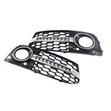 1 Pair Car Front Bumper Fog Light Mesh Grill Grille Replacement for Audi A4 B8 09-11