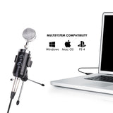 Cardioid Microphone Condenser Recording Microphones Bracket Cable For Laptop Computer Voice Recording Voice Overs Broadcasting
