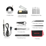 Meterk 14 in 1 Soldering Iron Kit 60W Adjustable Temperature Welding Soldering Iron with ON/OFF Switch 5pcs Soldering Tip Solder