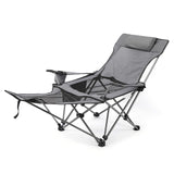 Fishing Chair Camp Chair Folding Beach Picnics Camping Chair Portable Adjustable Reclining Bed Nap Chair with Removable Footrest