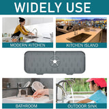Silicone Faucet Mat for Kitchen Sink Splash Guard Bathroom Faucet Water Catcher Mat Drip Protector Draining Pad Behind Faucet