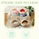 Ultra Soft Plush Cat Tent Cave Bed Pet Dog Beds Cushion Comfortable Nest Donut Cuddler Self Warming Sleeping Bed for Cats Puppy