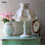 Princess Table Lamp Desk Lights E27 Table Lights Lace Tassel Flower Fabric Shade Book Reading Girls bedroom Led Lamp Bedside D93