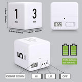 2 Pieces Square Timer Gravity Sensor Flip Timer, Kitchen Timer Child Timer Workout Timer Study Timer Game Timer for Time