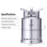 Outdoor Windproof Wood Burning Stove Portable Folding Stainless Steel Camping Stove Cooking Stove Equipment