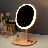 Led Makeup Mirror M007-1 USB Storage LED Face Mirror Adjustable Touch Dimmer Led Vanity Mirror Stand Up Desk Cosmetic Mirror