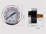 0-160psi 0-10bar 1/8NPT 40mm Axial Air Pressure Gauge Hydraulic Gauge Oil Pressure Gauge Water Pressure Meter