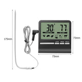 Digital Kitchen Thermometer Large LCD Display Long Probe for Grill Oven Food Meat Cooking Temperature Alarm Timer Measuring Tool